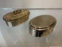 Top view of both trinket boxes closed