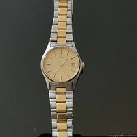Full view of two-tone Seiko ladies wristwatch