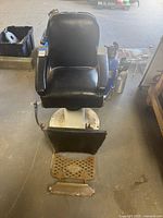 Full view of barber chair from front
