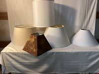 All five lampshades grouped together