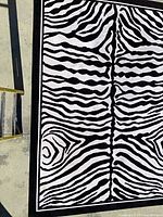 Full view of zebra pattern rug