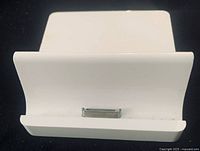 Front view showing 30-pin connector and angled support