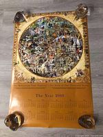 Full view of poster with collage and calendar