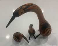 All three gourd bird figurines grouped