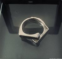 Top view of sterling silver interlocking ring