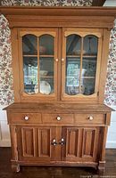 Full frontal view of complete hutch showing overall design and finish