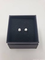 Earrings displayed in gift box