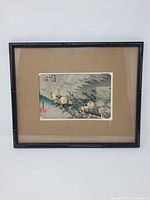 front view of framed print with mat and artwork visible