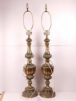 Front view of both matching lamps showing overall design and height