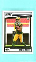 Front of Romeo Doubs rookie trading card