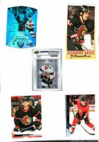 Five assorted Senators cards including holographic and PowerPlay Alexandre Daigle