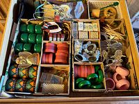 Drawer showing full assortment of napkin rings