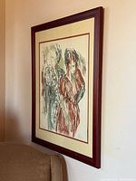 Full view of framed print on wall