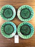 Top view of all four cabbage-leaf plates