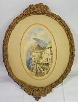 Front view showing full framed watercolour