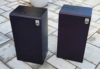 Speakers with grilles on showing overall appearance and finish