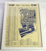 Front view showing full framed map with index and street layout
