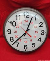 Front view of Chaimilan 24-hour quartz wall clock showing dial layout