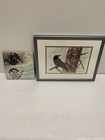 Two Sue Coleman artworks: framed print and ceramic tile