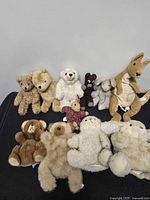 Group shot showing all 11 plush animals