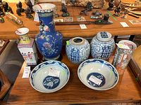 Group shot showing all porcelain pieces on table