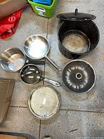 Group view showing all six cookware and bakeware pieces