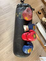 Full set showing heavy bag, speed bag and four gloves