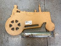 Wooden tractor silhouette and one sprayer together