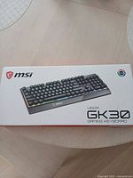 Front of sealed MSI Vigor GK30 keyboard retail box