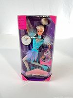 Front view of boxed 1998 Olympic Skater Barbie doll