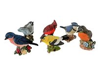 All six Avon porcelain bird figurines group shot