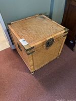 Overall view of wicker rattan trunk