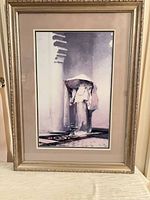 Full view of framed print including frame and mat