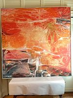 Full view of framed abstract painting