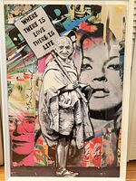 Full view of framed lithograph showing artwork and frame