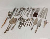 Entire assortment of cutlery laid out