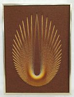 Front view of framed nail and string art showing entire design and frame