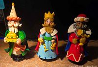 Front view of three Wise Men figurines