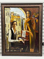 Full view of framed painting