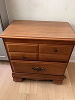 front view of chest showing two drawers and hardware