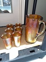 Full set showing pitcher and six tumblers