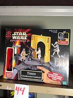 Front of sealed box showing Hasbro Star Wars Episode I Theed Generator Complex with Battle Droid window