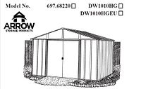 Manufacturer illustration of assembled Arrow DW1010HG shed