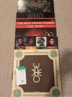Stack of five The Who LPs showing front covers
