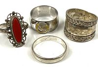 All four sterling silver rings group shot