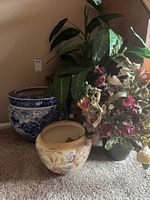 Group view of both planters and the two artificial plant arrangements