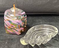 Bottle and dish side by side