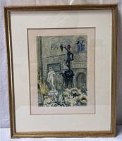 Full view of framed art print with mat and frame