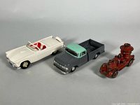 All three toy vehicles side-by-side for overview