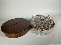 Tray, cover, and several cups showing full set